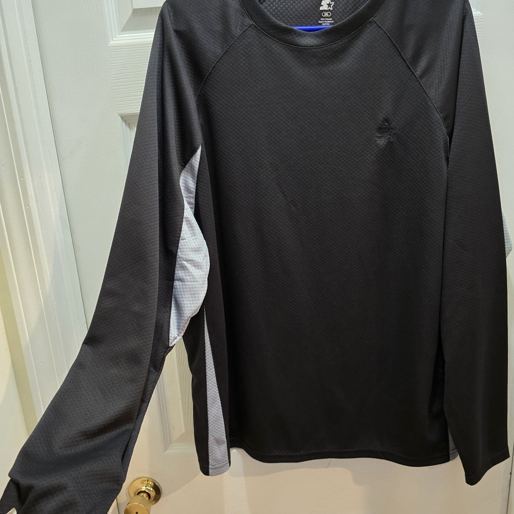 STARTER Black and Gray Long Sleeve Tee 2xl